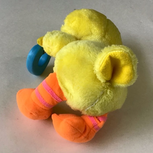 Vintage Sesame Street Baby Big Bird Plush 1992 Chiming Rattle Sounds & Teether - Picture 8 of 8